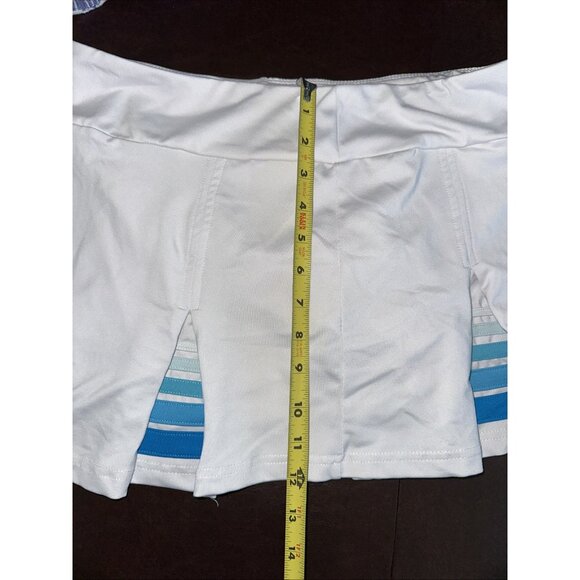 White Athletic Skort With Blue Striped Side Panels size S - Picture 6 of 6
